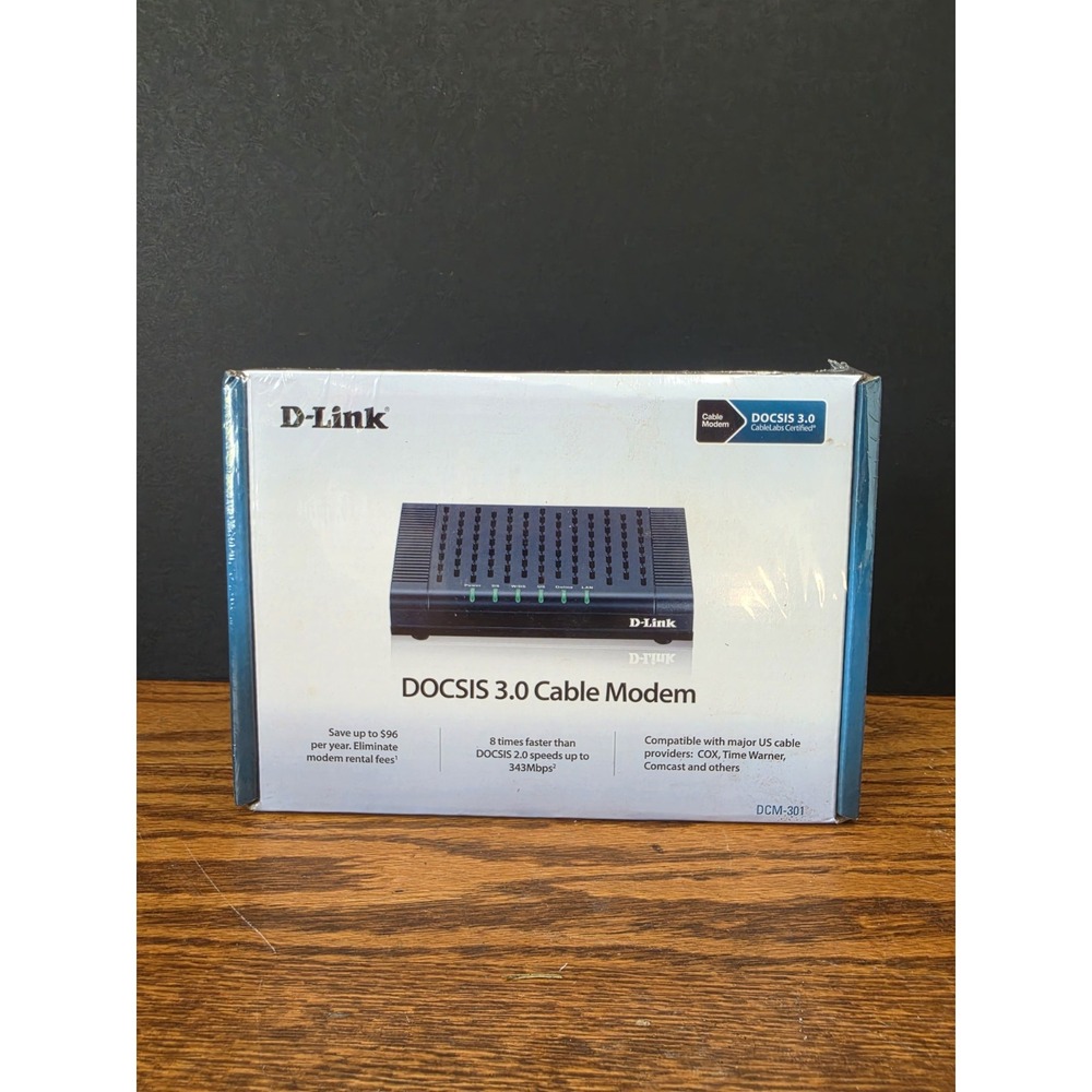 D-Link DCM-301 DOCSIS 3.0 Cable Modem 343Mbps NEW Factory Sealed